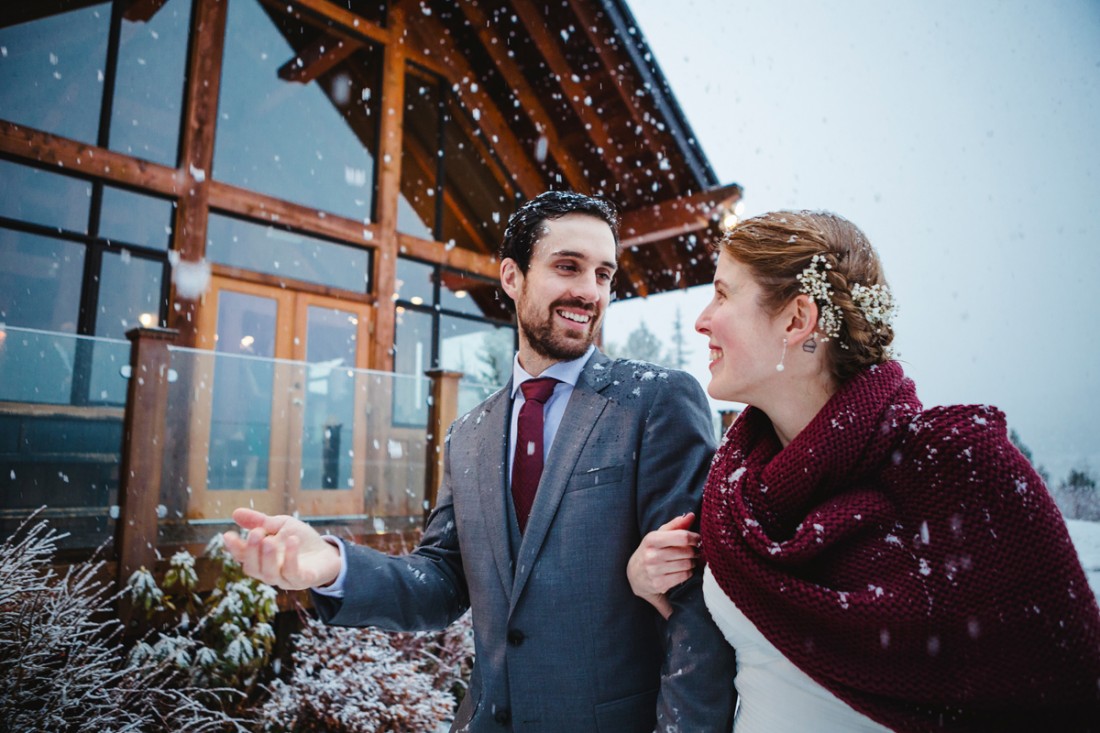 couple session after the wedding ceremony for their destination wedding in edgewater lodge, Whistler